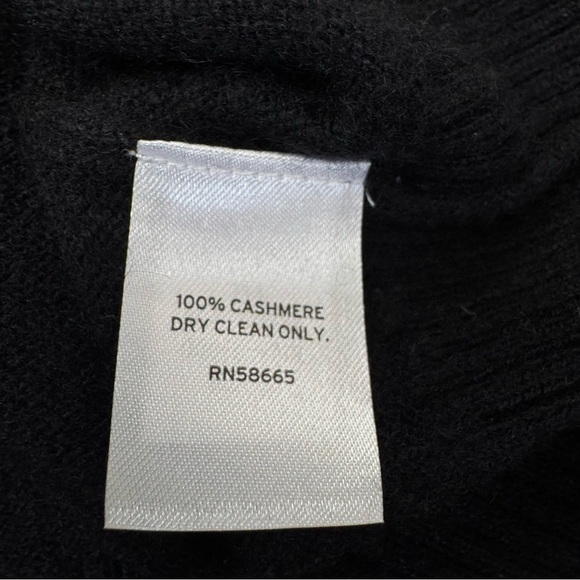 Nordstrom 100% Cashmere Mock Neck Knit Sweater Black Sz M - Picture 8 of 9